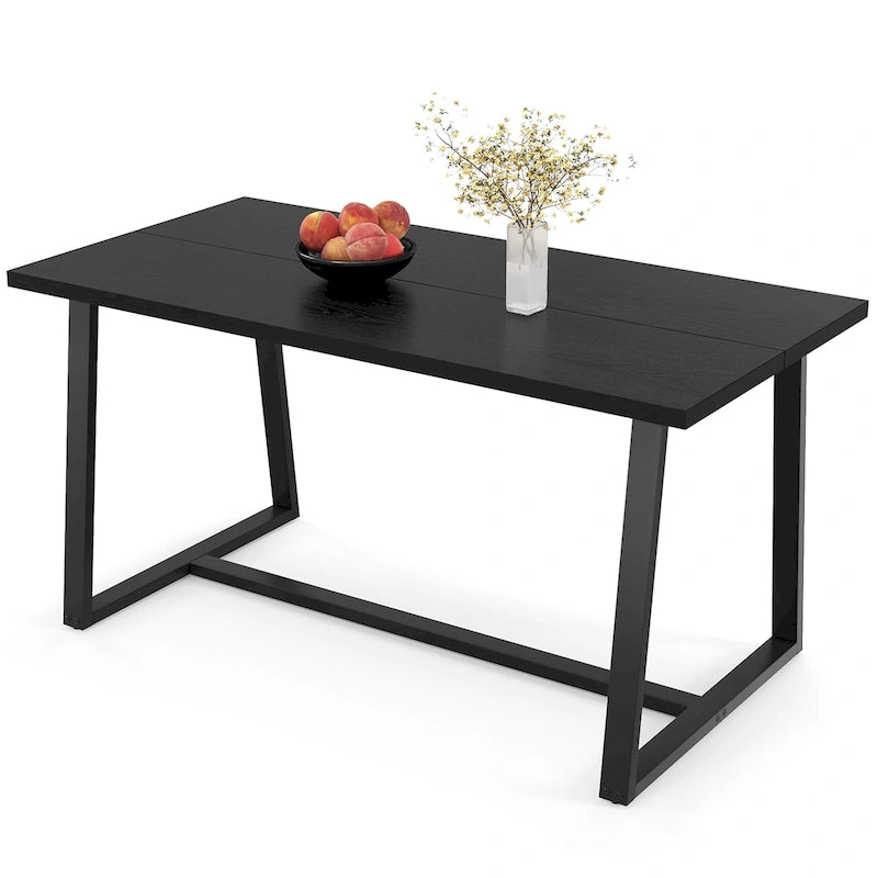 63" Large Dining Table for 4-6 People with Heavy-Duty Metal Frame
