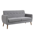 Small Fabric Loveseat Sofa Couch with Rubberwood Legs