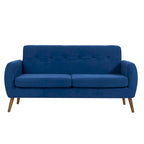 Pequeno Sofá Loveseat em Tecido com Pernas de Madeira de Borracha