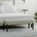 46.5" Button-Tufted Upholstered Bench with Solid Wood Legs