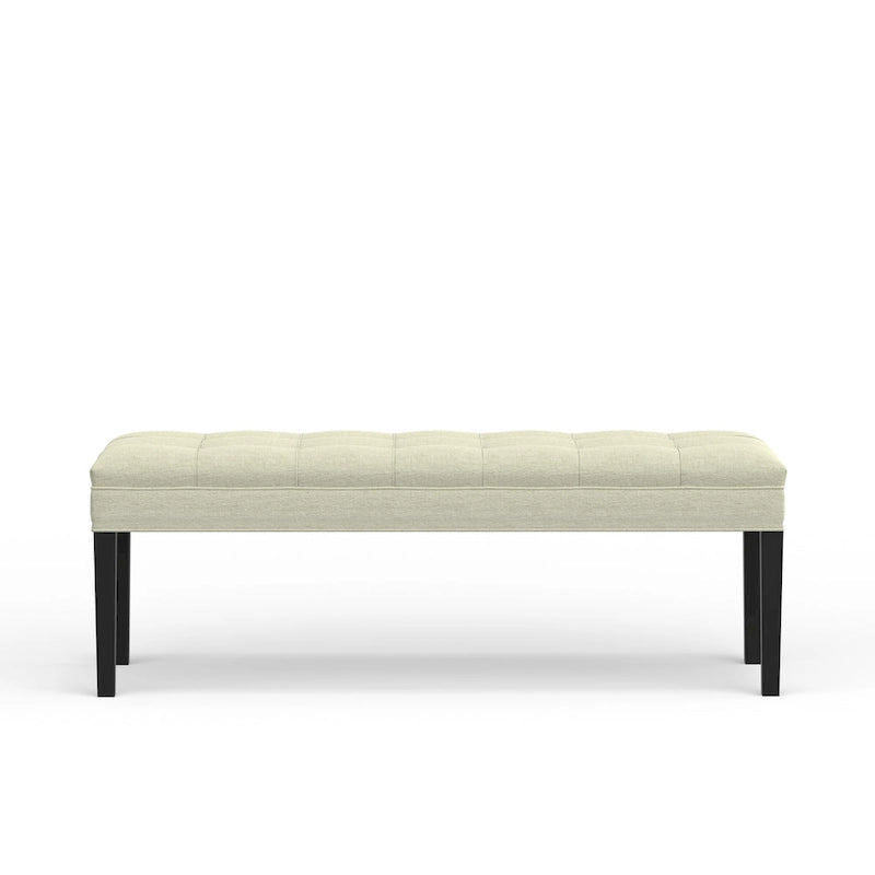 46.5" Button-Tufted Upholstered Bench with Solid Wood Legs