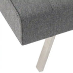 Sofá-Cama Futon Moderno de Meados do Século Estofado com Costas Divididas e Pernas Cromadas