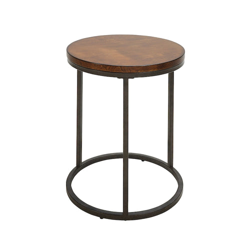 18 Round Top Accent Table - Chestnut/Industrial