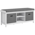 Shoe Bench with Cushion,Storage Bench for Entryway with Padded Seat,2 Drawers and Adjustable Shelf for Hallway
