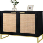 Aparador de Rattan Armário de Cozinha - 13,8P x 31,5L x 29,4A